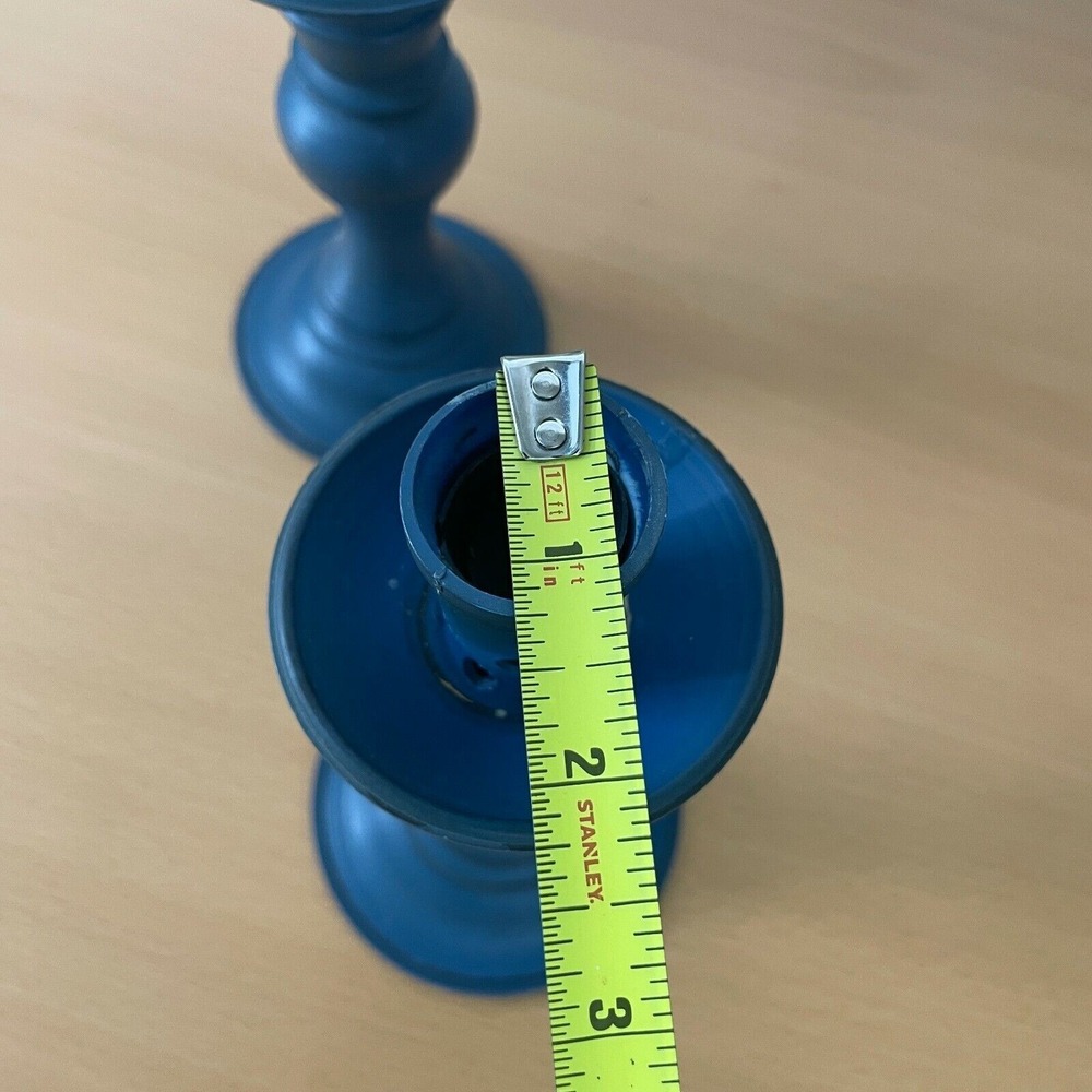 Vintage‎ 1965 Deldan Design Blue Candlestick Holders made in ITALY Neutral Retro - Picture 4 of 9